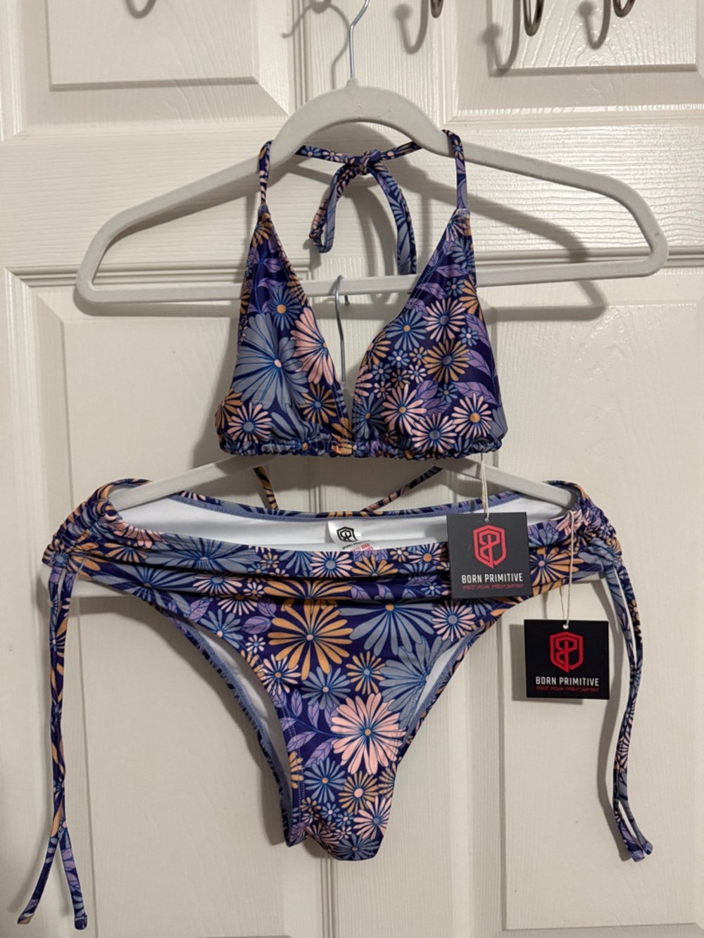 Born Primitive Purple & Peach Floral Tie-Side Bikini NWT